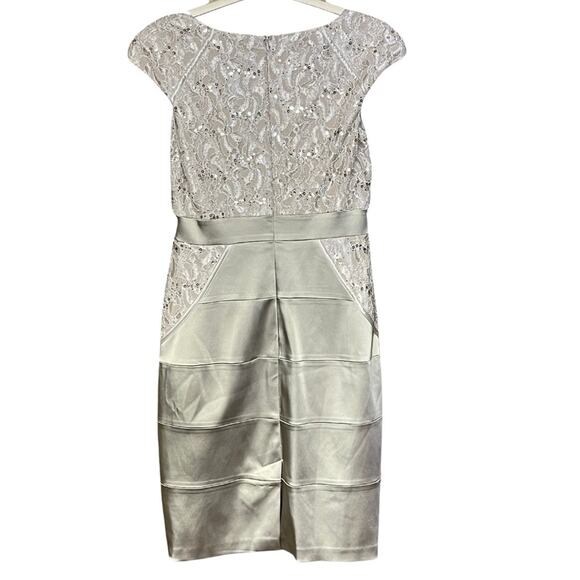 Jax dress champagne formal bridal satin sequin lace lined party size 8 - Picture 2 of 5